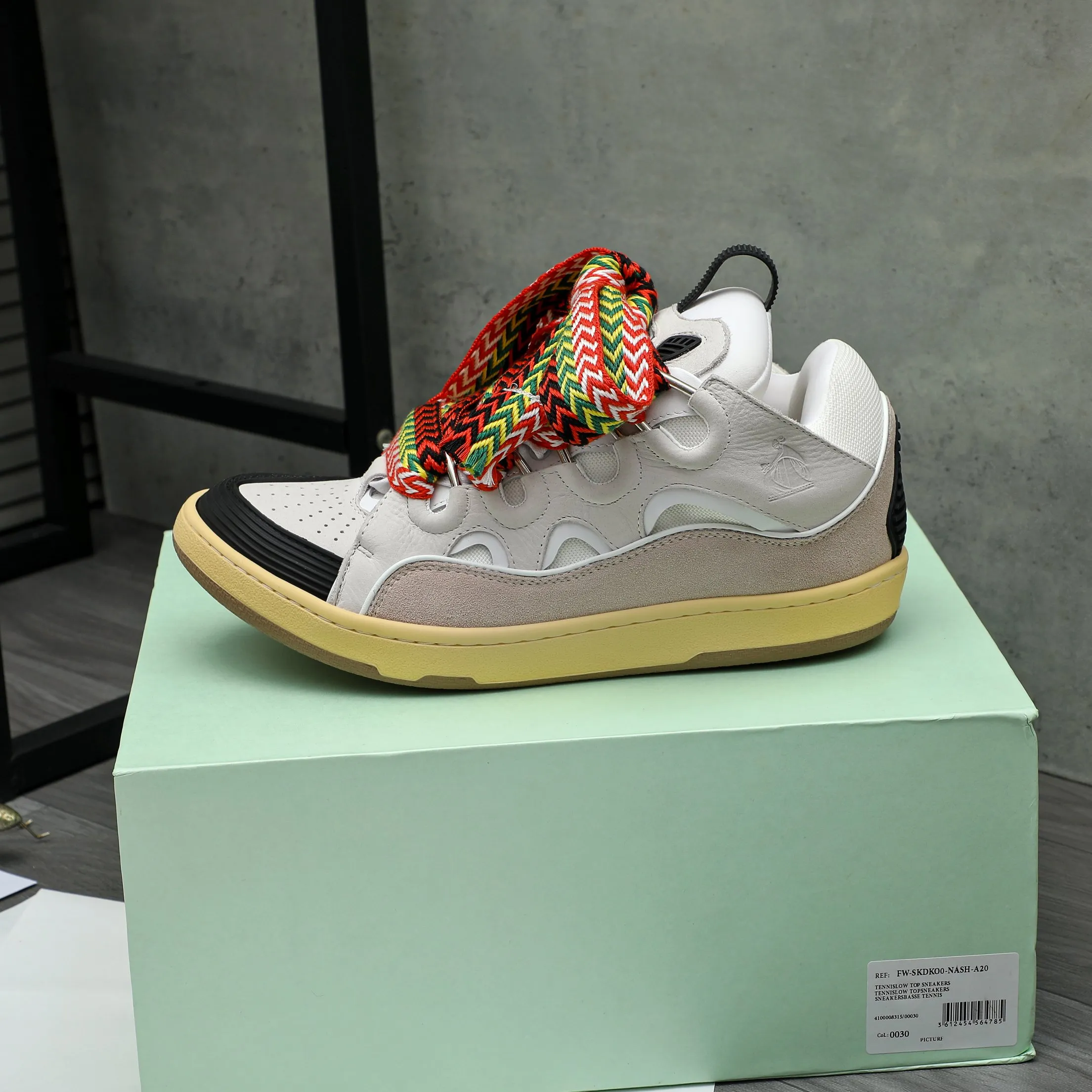 Men's shoes 💰740 [Lanvin] Lanvin high-end quality original couple's casual shoes - Upper: imported pebbled cowhide stitched with breathable mesh - Lining: Lycra elastic lining - Outsole: original rubber outsole - Super high quality control·Fine workmanship: highlighted (high-end·luxury·grade) -Size: 36-45 (45 can be customized)